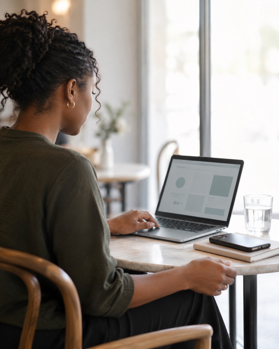 A client checking their project status on a laptop
